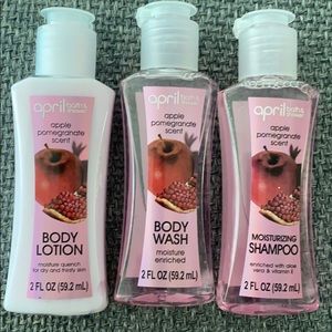 Body lotion, body wash, shampoo